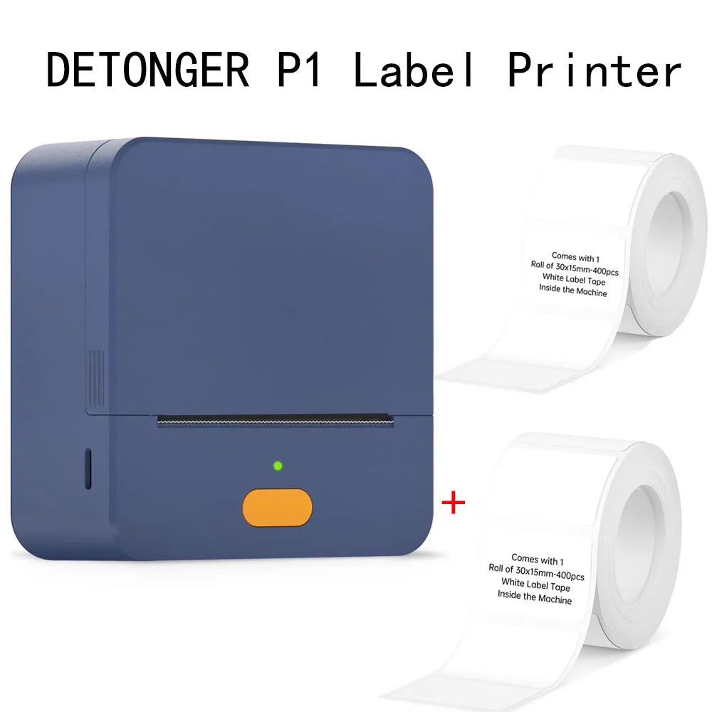 DETONGER P1 Label Maker Machine and Tape Portable Wireless Connection Label Printer Multiple Templates for Phone Pad Office Home