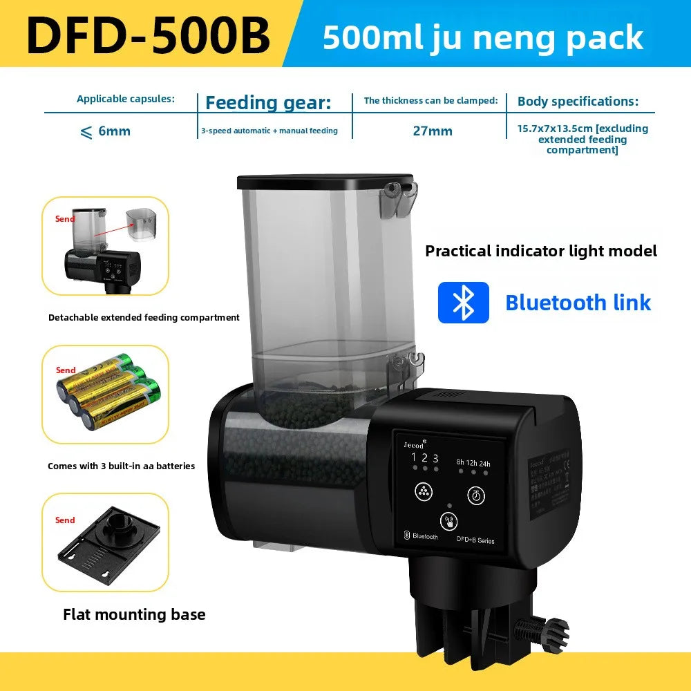 Jebao Fish Tank Aquarium Feeder Ornamental Fish Intelligent Large Capacity Timed Feeding Device
