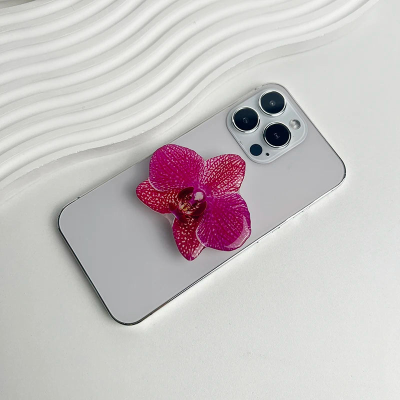 Phone Holder Folding Ring Phone Support Popular Style Internet Celebrity Orchid Acrylic Socket Grip Cymbidium Custom