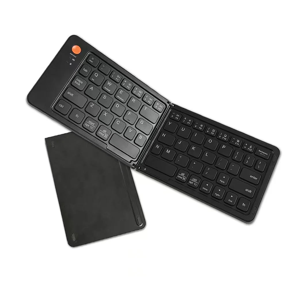 Foldable Keyboard Portable Bluetooth USB-C Rechargeable Ultra Slim Keyboard Compatible IOS Android Windows Smartphone
