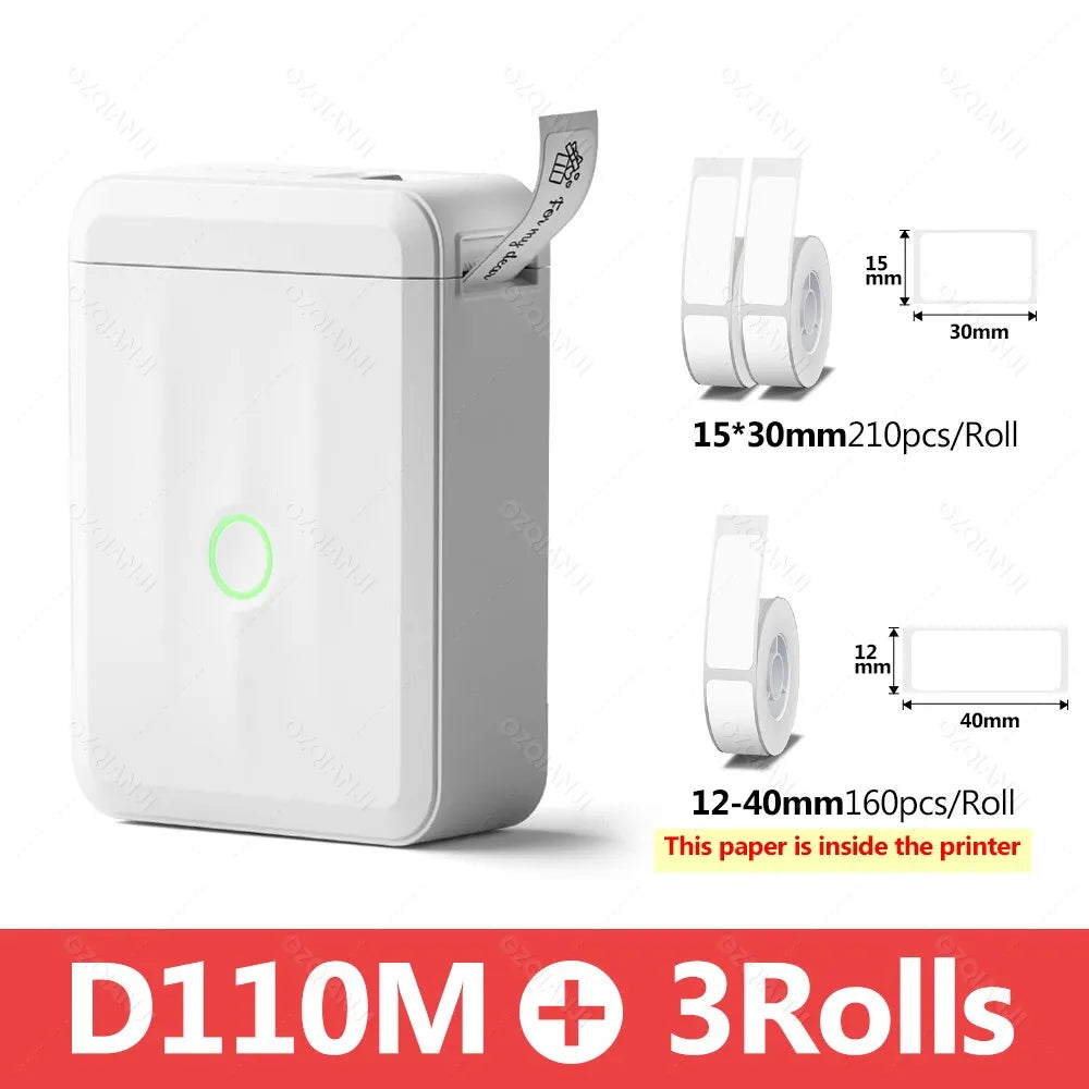 Niimbot D110 Smart Portable Label Printer Mini Pocket Thermal Sticker Maker Self-adhesive Label Papers For Office Home USE