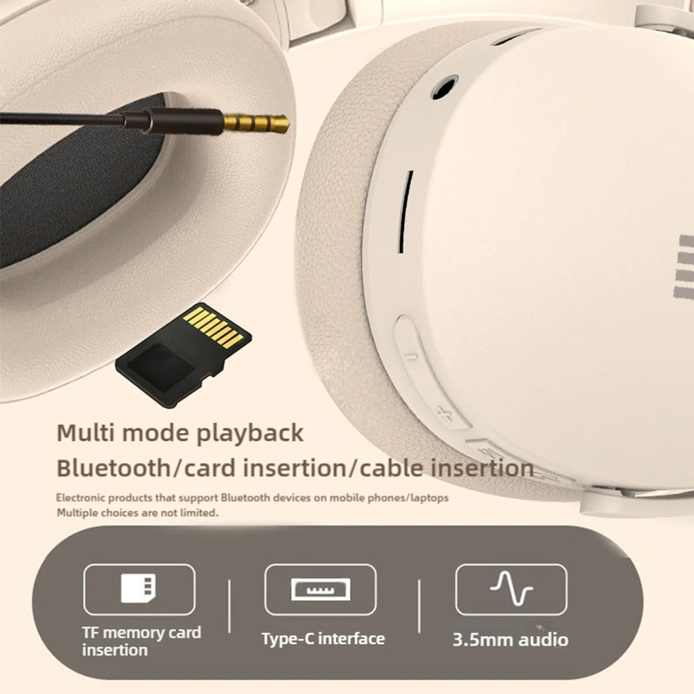 Xiaomi Wireless Bluetooth Headphones Over Ear HiFi Stereo Foldable Lightweight Headset Supports TF Cards 3.5mm Type-C Interface