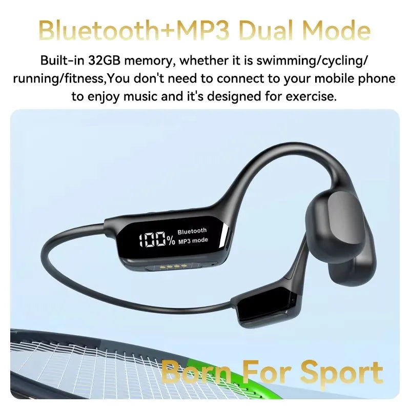 Xiaomi Mijia Bone Conduction Earphones Bluetooth Wireless Mic Headset IP68 Waterproof 32GB MP3 Player Hifi Swimming Headphone