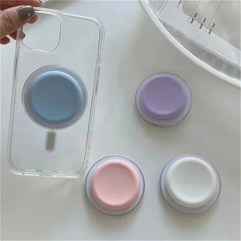 Korea Cute Silicone PopSockets Magnetic Phone Griptok Grip Tok Stand For iPhone 16 Foldable Wireless Charging MagSafe Holder