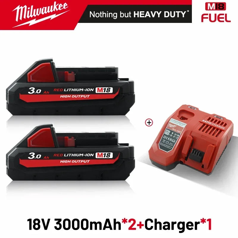 original Milwaukee M18 Power Tool Battery, Charger, 18V 6Ah Li-Ion M18B5 48-11-1860 48-11-1850 48-11-1840 48-11-1830 48-11-1820