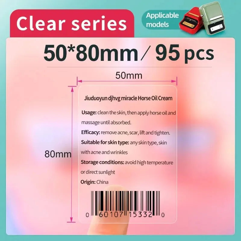 Niimbot Transparent Stickers Label Printer Stickers Portable Printer Niimbot Thermal Paper Labels Official Genuine For B1/B21