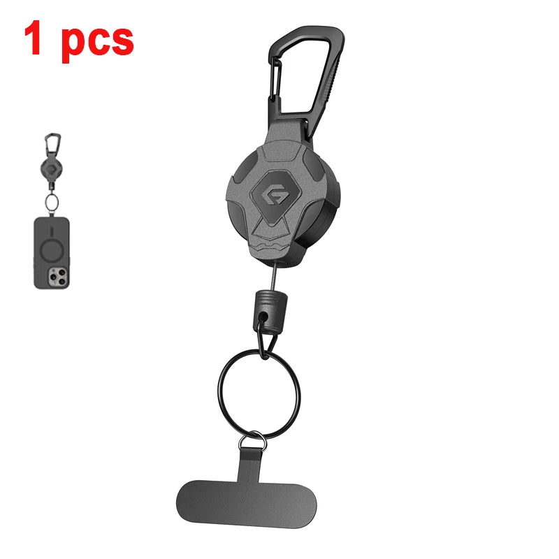 Minisopuru Retractable Keychain Heavy Duty With Phone clip fastener Tactical ID Badge Reel Strap Holder Retractable Cord KeyRing