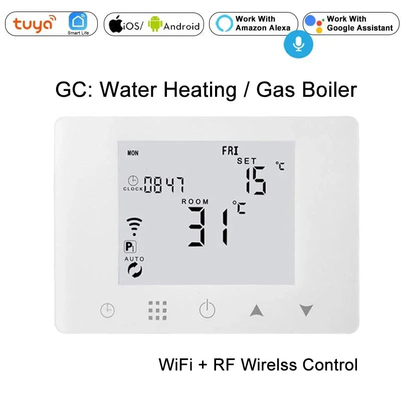 WiFi Smart Thermostat Wall-Hung Underfloor Gas Boiler Water Electric Heating Temperature Controller Tuya Alexa Google Smart Home