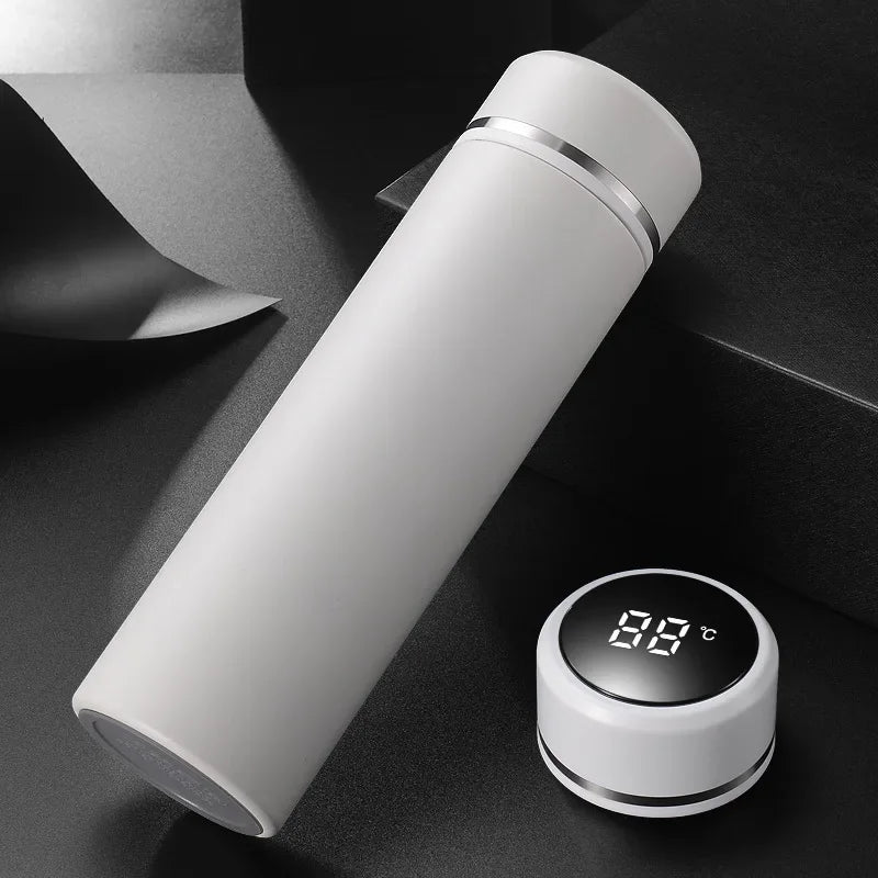 500ml Stainless Steel Insulated Thermos Bottle 316 Intelligent Water Cup High-end Tea Cup Business Gift One Cup with Double Lids