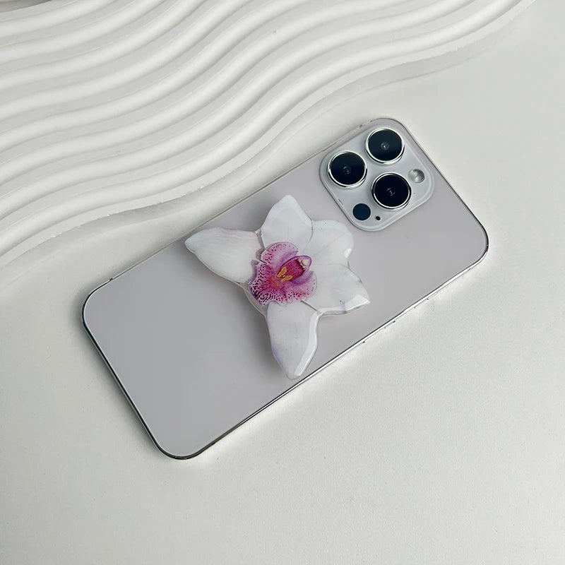 Phone Holder Folding Ring Phone Support Popular Style Internet Celebrity Orchid Acrylic Socket Grip Cymbidium Custom