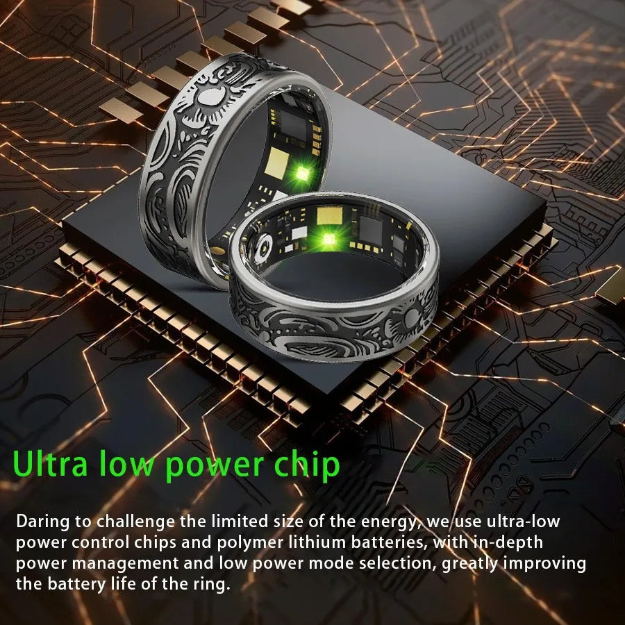 Smartring Smart Health Tracker Retro Style Multi-sport Modes Fitness Ring Sleep Heart Rate Blood Oxygen Tracker for Women Men