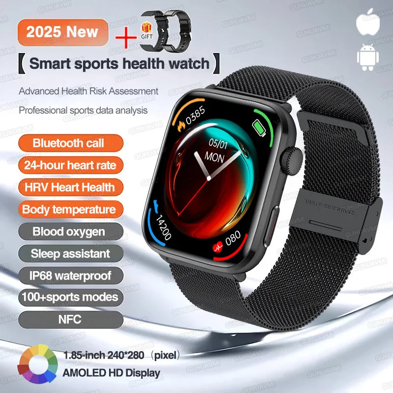 2025 New For Xiaomi Series 10 NFC Watch Men AMOLED Screen Bluetooth Call GPS Sport Waterproof Health Tracker Smartbracelet Women