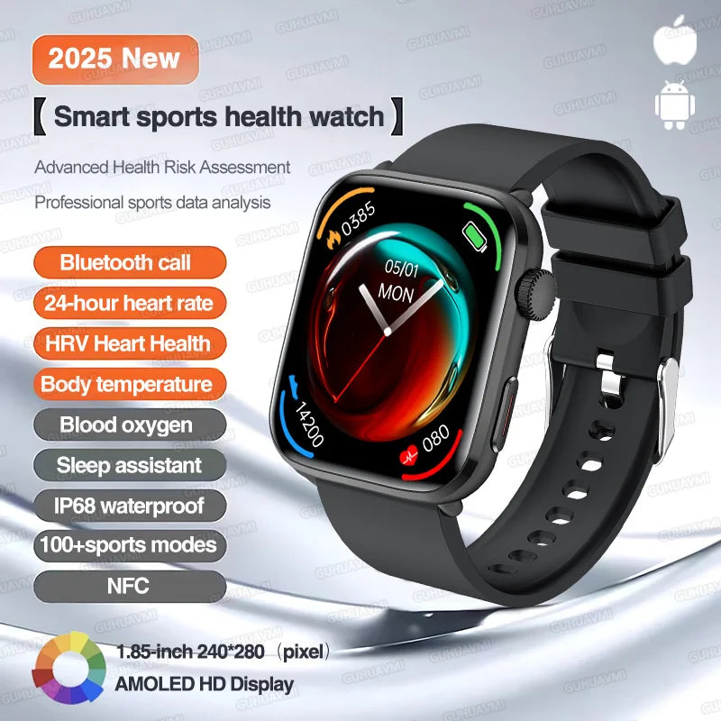 2025 New For Xiaomi Series 10 NFC Watch Men AMOLED Screen Bluetooth Call GPS Sport Waterproof Health Tracker Smartbracelet Women