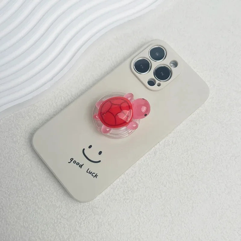 Korean Cute Luminous Turtle Phone Holder Griptok Finger Ring Support For iPhone Samsung Cases Grip Tok Socket Bracket Girl Gift