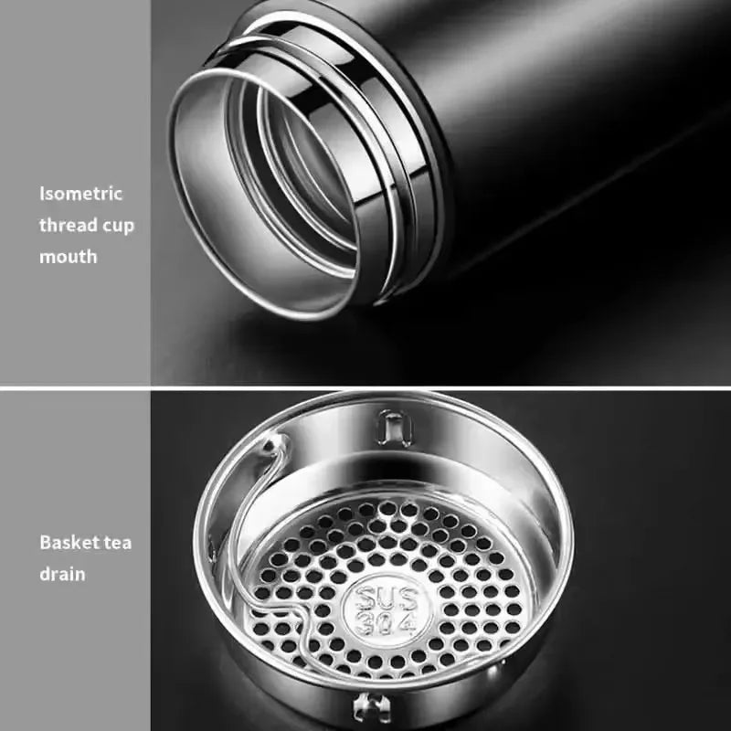 500ML Stainless steel thermos bottle with digital temperature display, Intelligent temperature measurement cup, LED