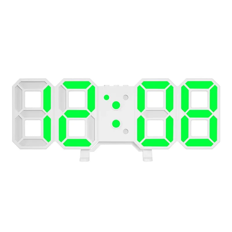 3D LED Digital Clock Wall Decor Glowing Night Mode 3 Alarms Electronic Table Clock Time Temperature Wall Clock for Living Room