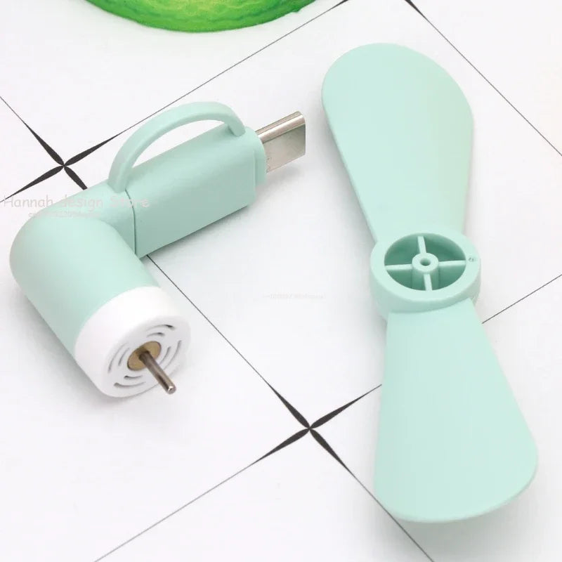 Mini Portable 2 in 1 Cooler Type-C Hanldheld Cooling Fan USB Fan Cell Phones Fans for Androids Micro USB Phones
