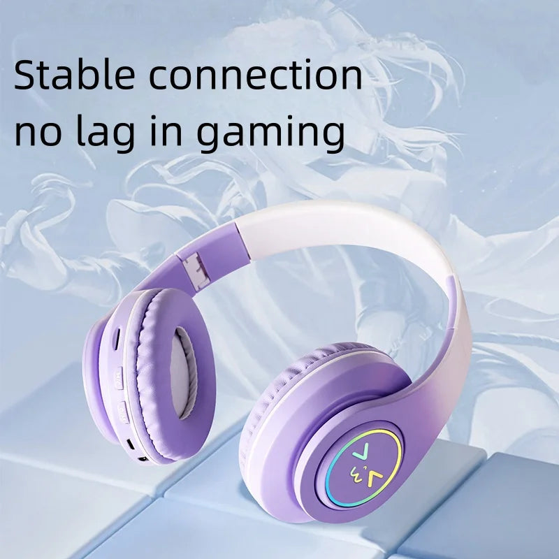 5.3 Earphone Bluetooth Wireless Earphones GRB Glow Original Gaming Headset Gamer With Mic Noise Canceling Headphones Girls Gifts