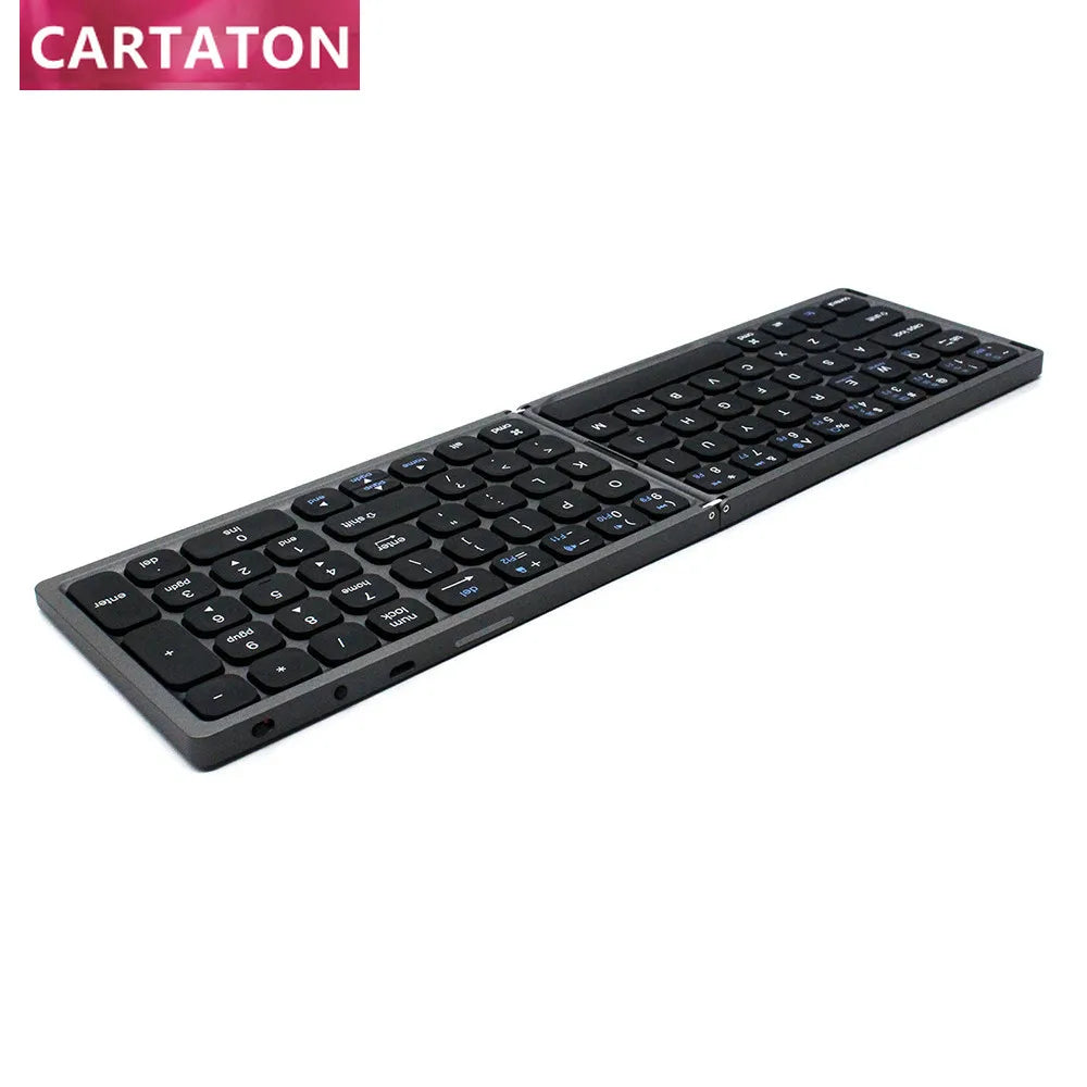 Ergonomic Custom Ultra Slim Spanish Layout Plastic ABS bluetooth foldable mini keyboard with pad