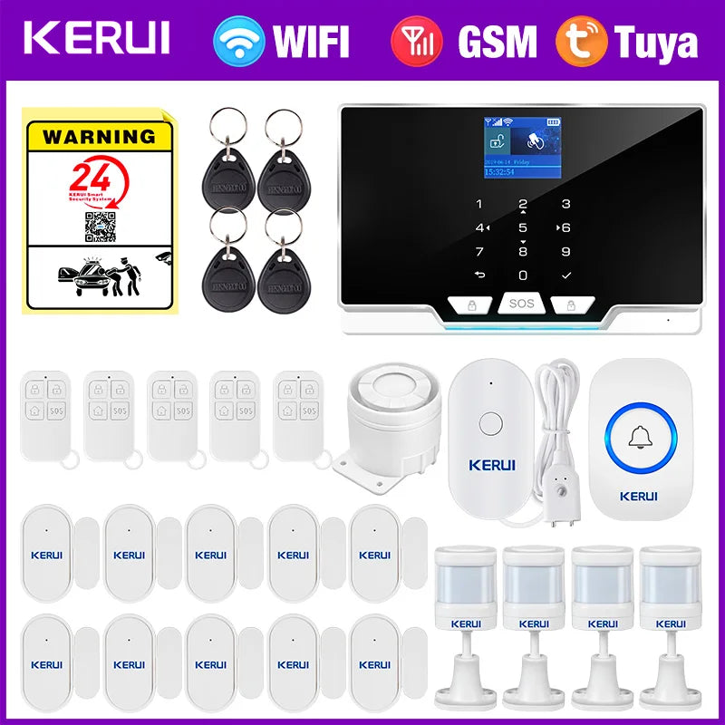 KERUI House Alarm for Home Alarm System Tuya Smart/ Smart Life Burglar Alarm Kit with Motion Sensor Detector Siren G20