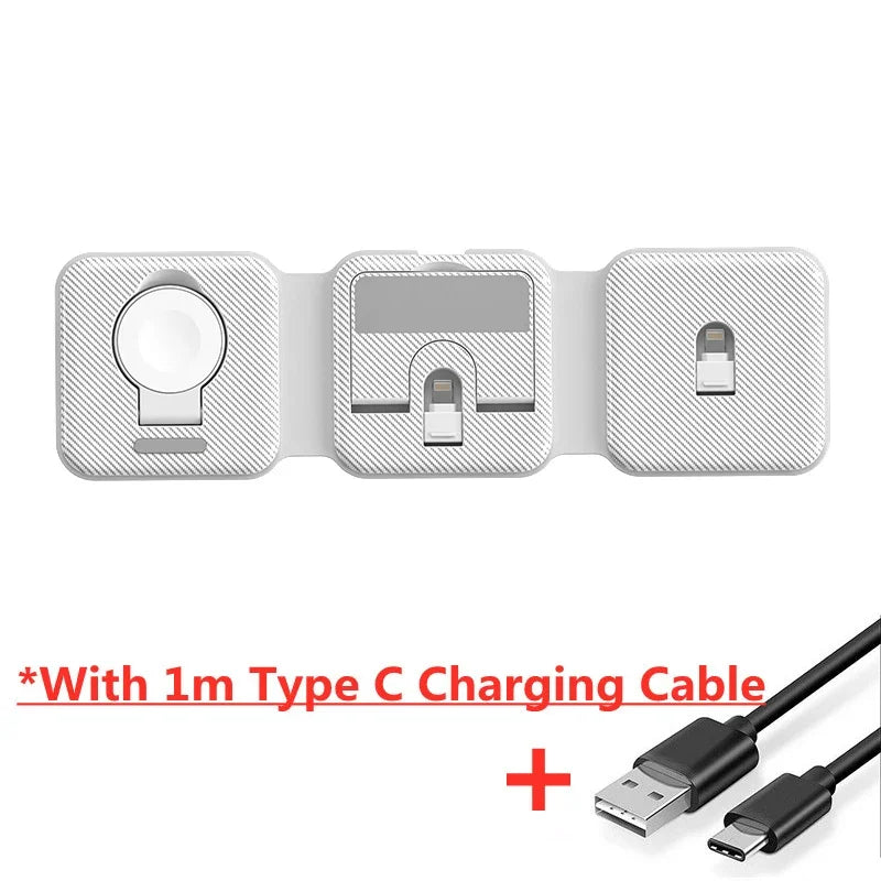 3 In 1 Magnetic Wireless Charger Pad Stand For iPhone 16 15 14 12 Pro Max Apple Apple 8 7 6 Airpods Fast Charging Dock Station