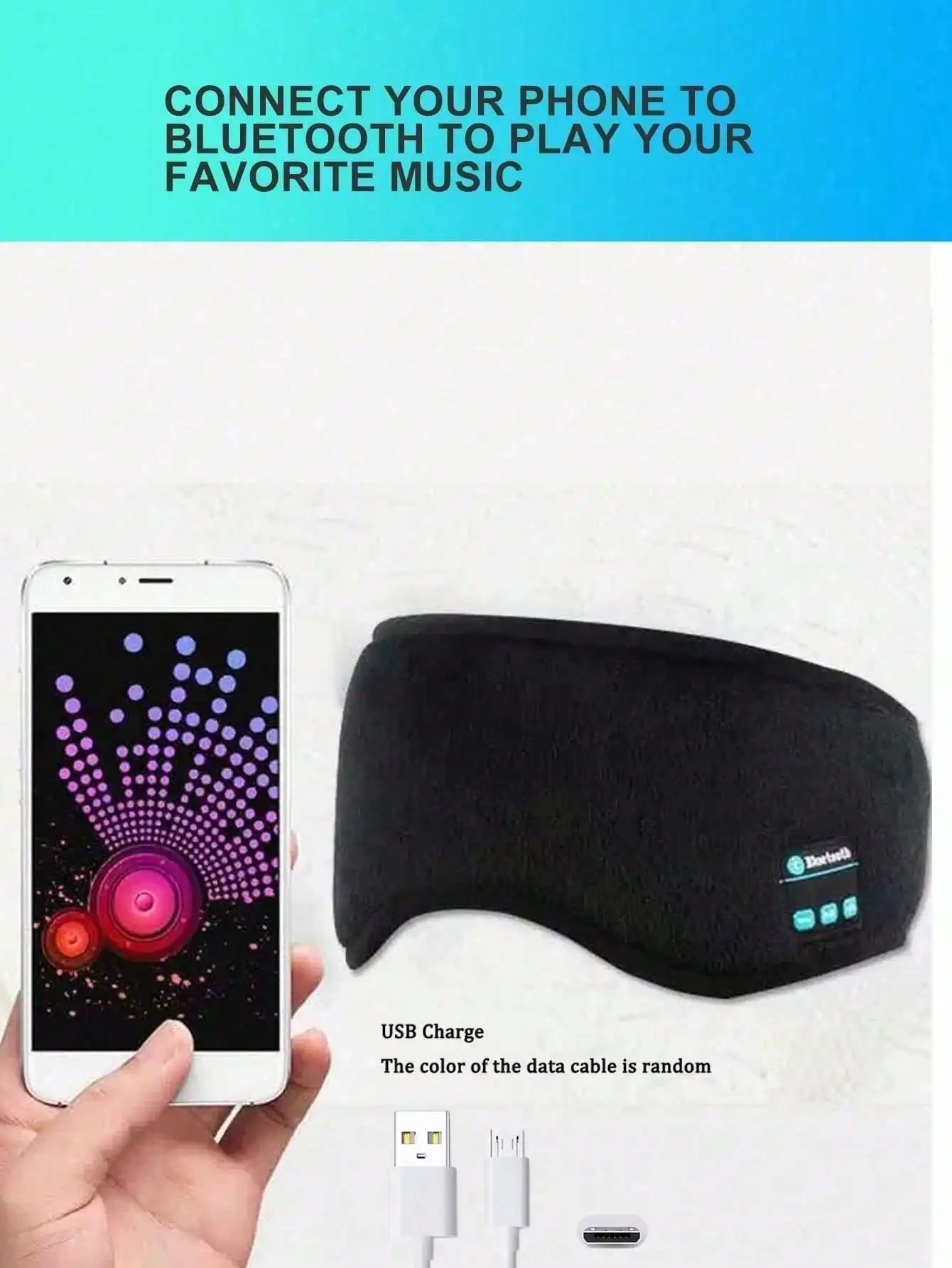 Bluetooth Music Eye Mask Wireless Intelligent Light Shielding Eye Mask Answer Phone Wireless Sleep Eye Mask