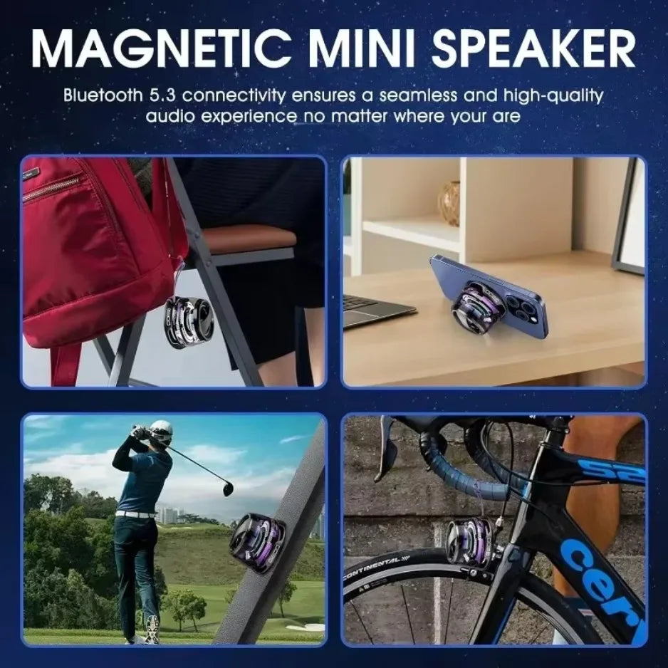 XIKCU Mini Portable Bluetooth Speaker G200 RGB Lighting Magnetic Speaker BT5.3 Small Sound Box 7 Hours Playback Phone Holder