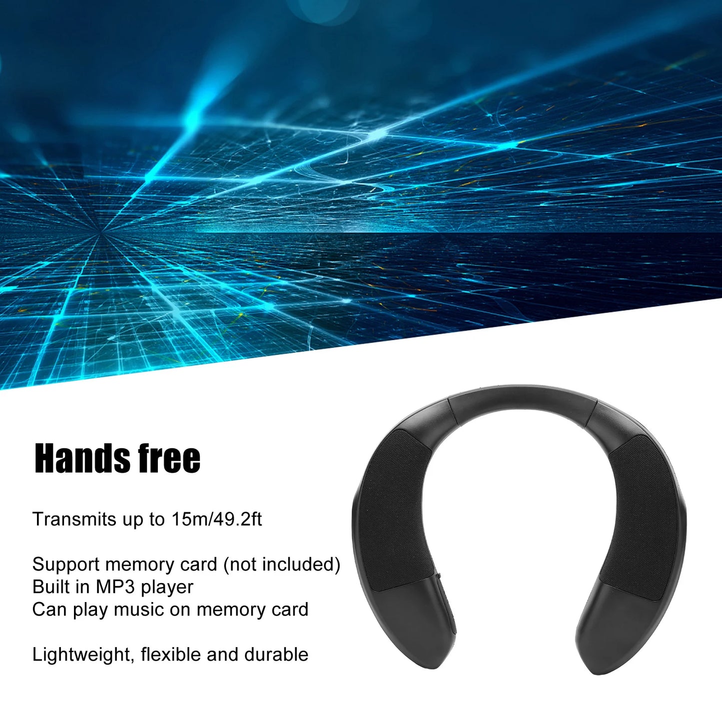 Wearable Wireless Neckband Speaker U-Shape Brand Quality True Stereo Bass Bluetooth Wireless Wearable Speaker Multifunction