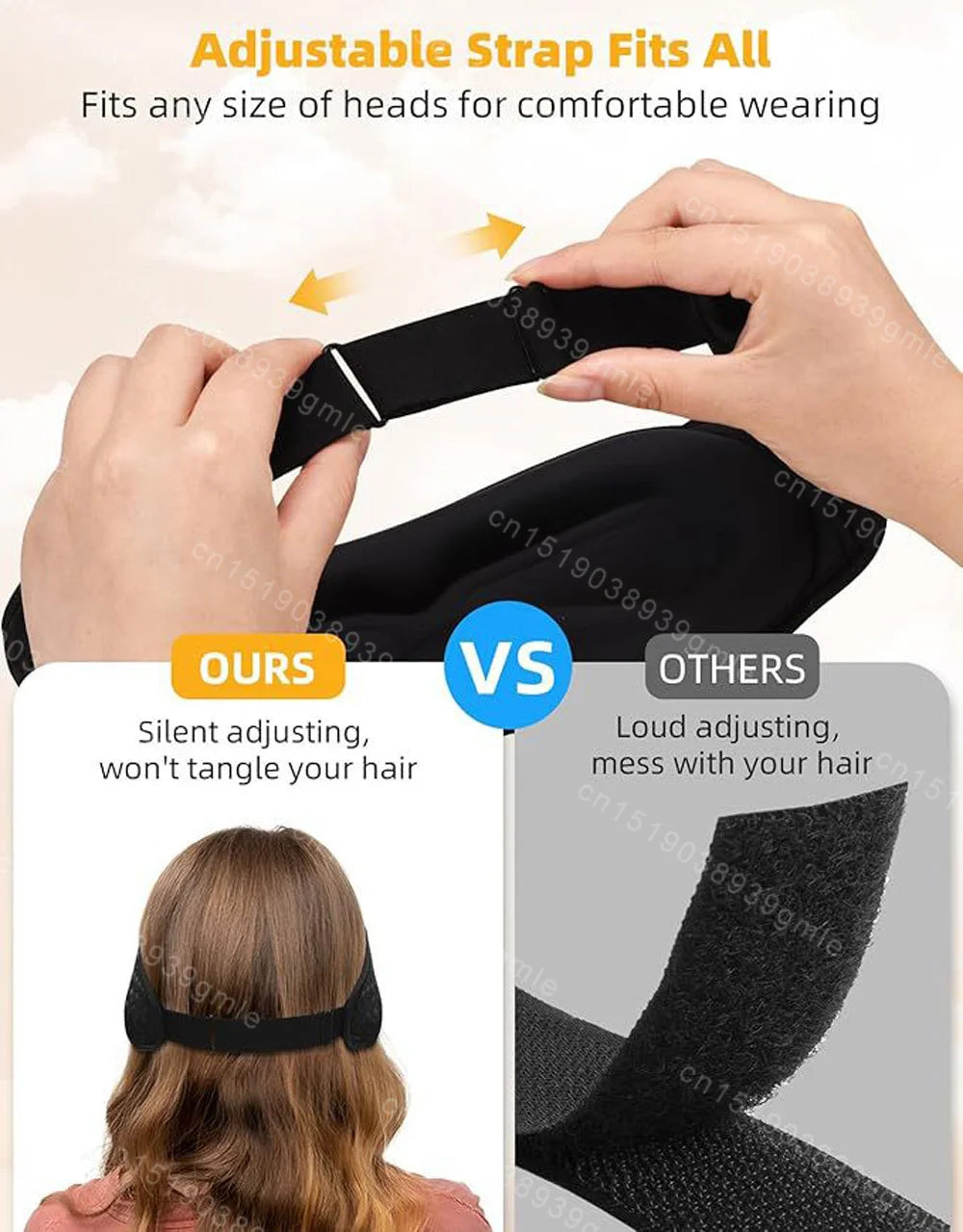 Bluetooth Music 3D Sleeping Eye Mask Wireless Headphones Breathable Light Blocking Air Travel Smart Elastic Sleep Headband