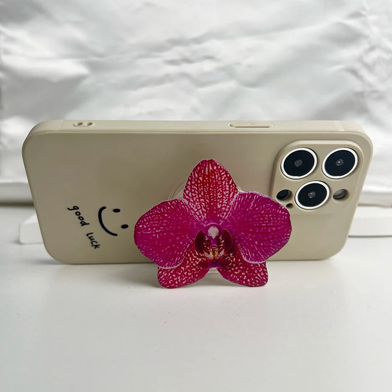 Phone Holder Folding Ring Phone Support Popular Style Internet Celebrity Orchid Acrylic Socket Grip Cymbidium Custom