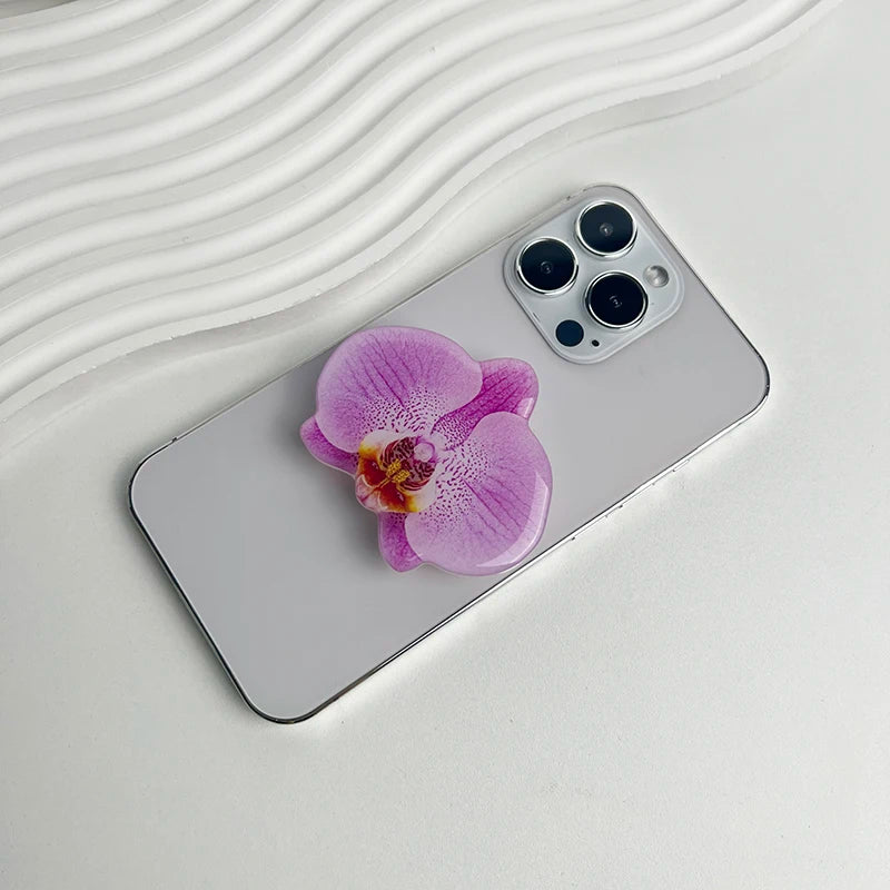 Phone Holder Folding Ring Phone Support Popular Style Internet Celebrity Orchid Acrylic Socket Grip Cymbidium Custom