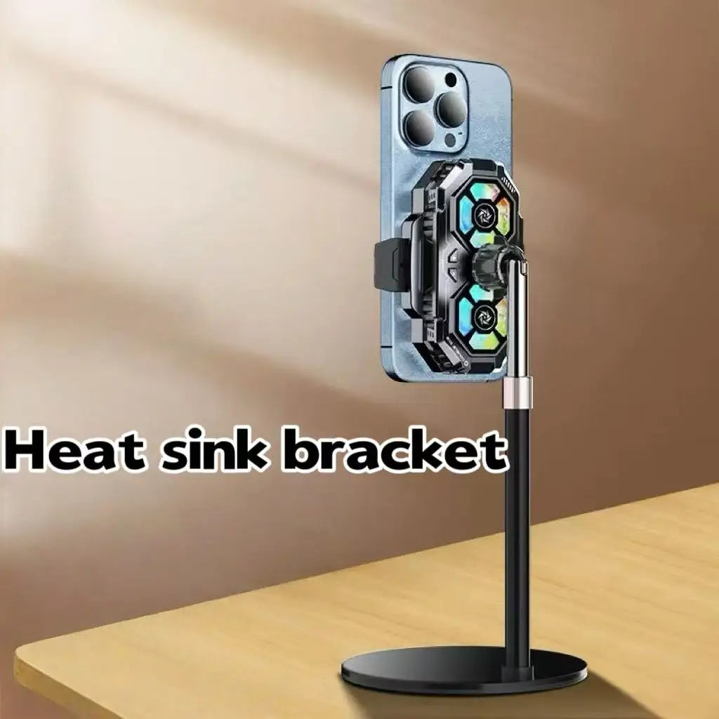Mobile phone radiator stand digital display ultra-silent dual fans fast cooling live broadcast cooling tool