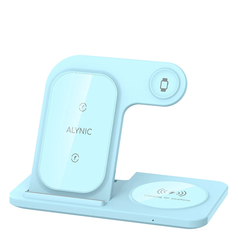 300W Fast Wireless Charger Stand Pad Foldable Fast Charging Station Dock for iPhone 16 15 14 13 12 Pro Max Apple Watch Airpods