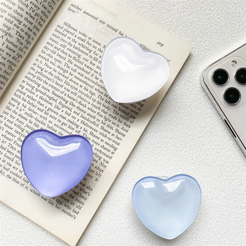 Heart Shape 3D Crystal Foldable Finger Ring Griptok Phone Holder for IPhone Samsung Support Socket Pocket Grip Tok Stand Bracket