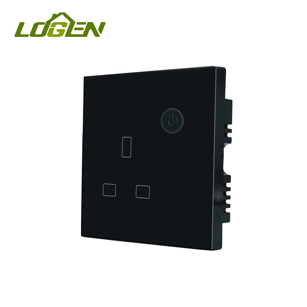 LOUYSGEN Zigbee UK Smart Socket Timing Schedule Plastic Energy Monitoring Smart Plug Neutral Wire 13A Tuya Alexa Control