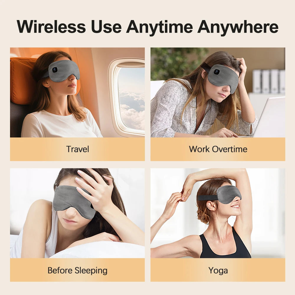 Hot Compress Eye Mask Massage Dry Eyes Relief Heated Steam Eyemask with Remote Control For Sleeping Office Smart Timing Sleep