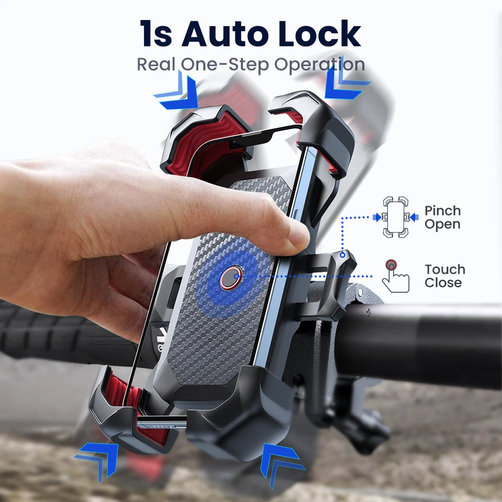 Joyroom 360° View Universal Motorcycle Phone Holder Bicycle Phone Holder for 4.7-7 inch Mobile Phone Stand Shockproof Bracket