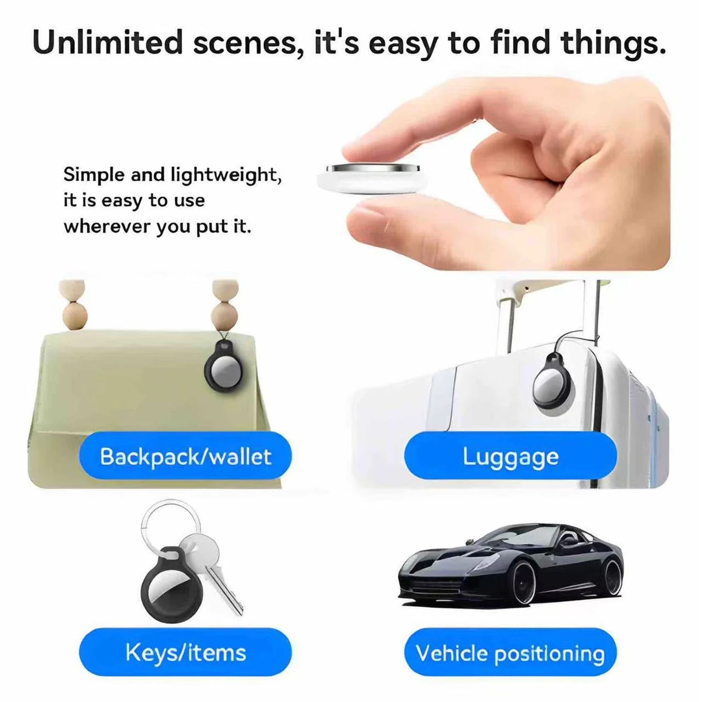 GPs For App Phone Airtage Bluetooth Tag Find My app Anti-lose Tracker SoundLocate Message Reminder Alarm Key Finder Pet GPS Loct