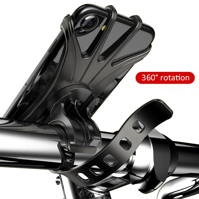 Universal Bicycle Mobile Phone Holder Rotating Silicone Bicycle Phone Holder Motorcycle Handlebar Holder For 4.0-6.0 Inch Phone