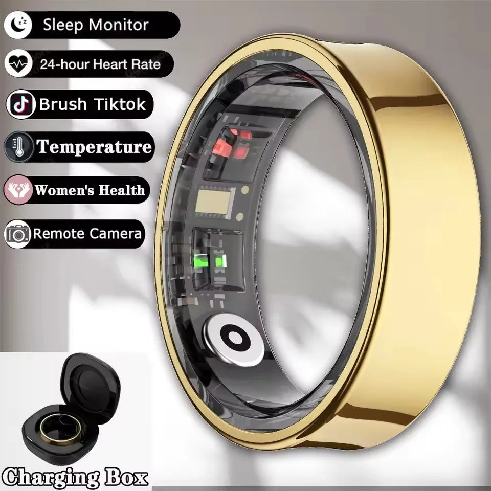 2025 New Smart Ring Blood Oxygen&Pressure Sleep Monitor Sports Tracking Remote Care IP68 Waterproof Men Women For Xiaomi Samsung