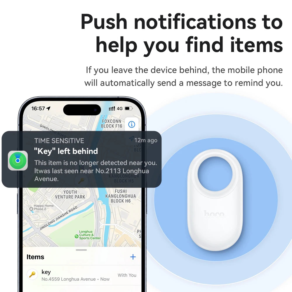 HOCO E94 SmartTag Bluetooth GPS Smart Trackers Finder intelligent positioning Pet Car key Bag Wallet anti-lost device Find my