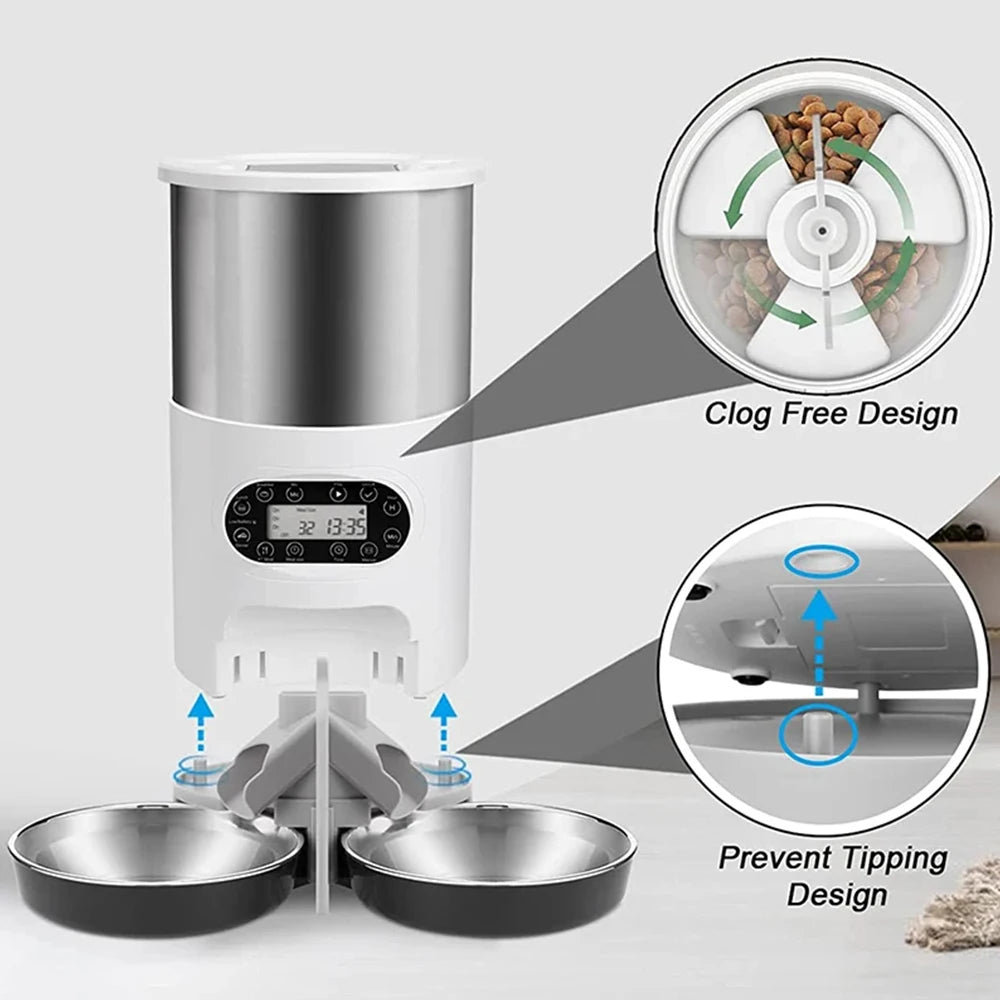Smart Pet Feeder Automatic Cat Food Dispenser Cat Dog Bowl Automatic Cat Feeder Dog Slow Food Machine With Timed Quantitative