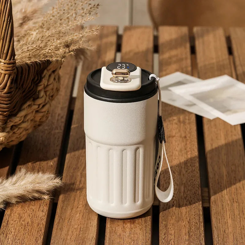 450ML Smart Thermos Bottle Digital LED Temperature Coffee Mug Stainless Steel Thermal Mug Tumbler Mug Portable Vacuum Flasks
