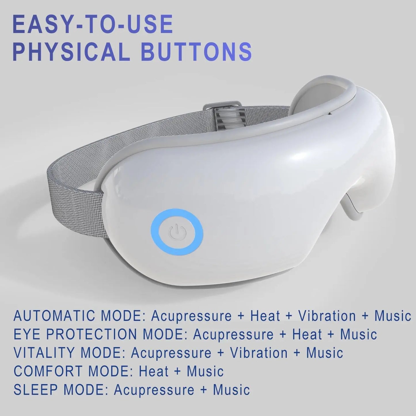 4 in 1 Airbag Eye Massager with Heat for Migraines Relief Smart Eye Mask with Bluetooth Music for Relax Eye Strain Improve Sleep
