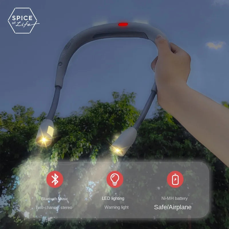 Neck Mounted Bluetooth Speaker With Flashlight And 39 ℃ Constant Temperature Heating Function Suitable For Reading And Exercise