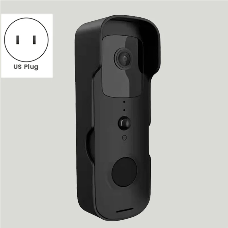 Smart-Tuya Wifi Smart Video Door Viewer - Waterproof With Night Vision, 1080P FHD Camera, Visual Intercom Doorbell, US Plug