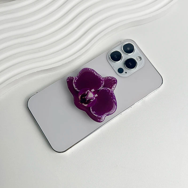 Phone Holder Folding Ring Phone Support Popular Style Internet Celebrity Orchid Acrylic Socket Grip Cymbidium Custom
