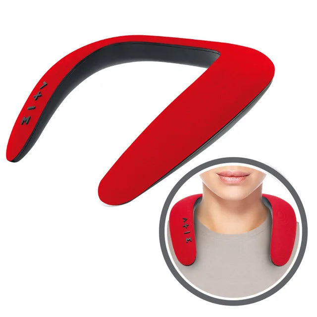 Portable Neck-mounted Speaker Wireless Bluetooth Speaker Stereo FM radio Support SD Card Slot with Microphone for Gaming