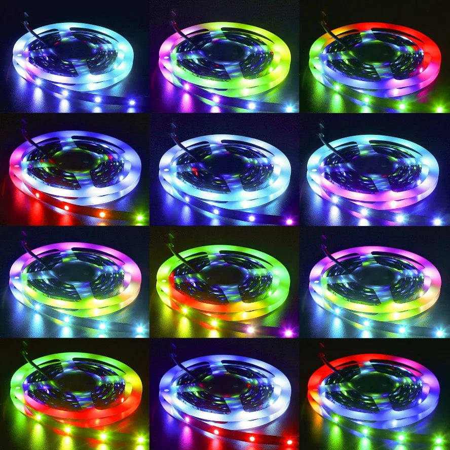 WS2812B RGB Colored Light SMD5050 RGBIC 5V Smart Waterproof LED Strip Individually Addressable IC 30/60/144Pixels/Leds/m Light