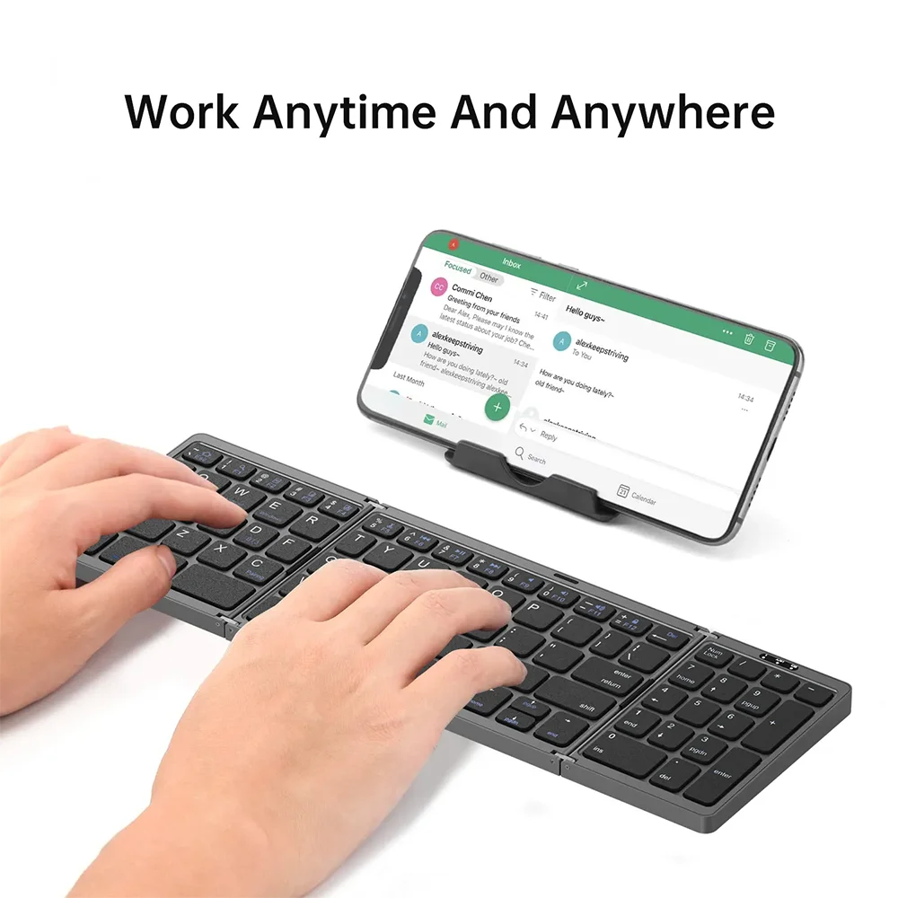 3 Foldable Wireless Keyboard Rechargeable Blutooth Folding with Numeric Keys For iPad PC Tablet Notebook Mini Wireless Keyboard
